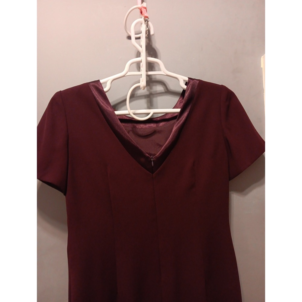 Talbots Womens Size 12 Maroon Formal Coquette Minimalist Dress Shoulder Pads - Picture 6 of 16